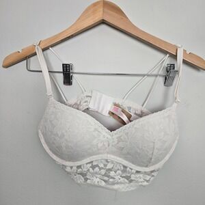 NWT Victorias Secret PINK Womens Date Push-Up Lace Bralette Small Soft Romantic